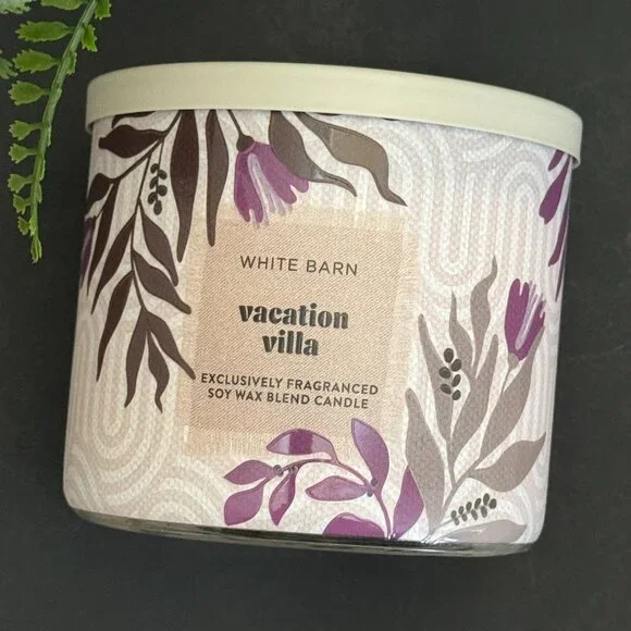 BBW Vacation Villa White Barn Bath & Body Works 3 Wick Candle - Picture 5 of 10